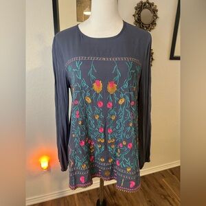 Anthropologie “Entro” Embroidered Bohemian Top